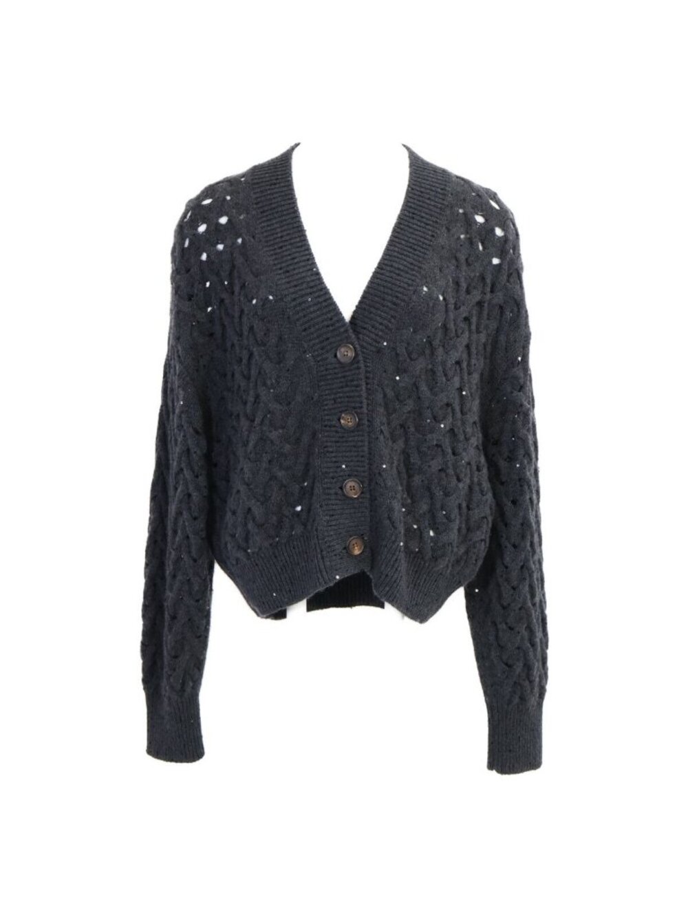 Brunello Cucinelli Cashmere Silk Sequin Knit Cardigan